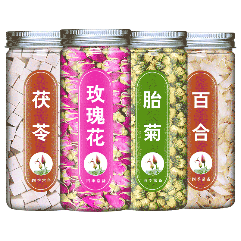 玫瑰茯苓胎菊百合组合