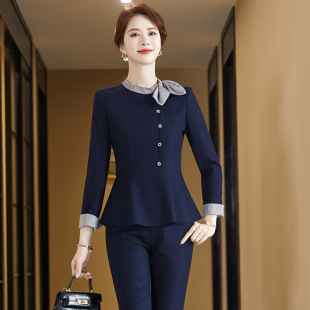 高端职业装女美容院美容师酒店前台工作装珠宝金店工作服套装秋冬