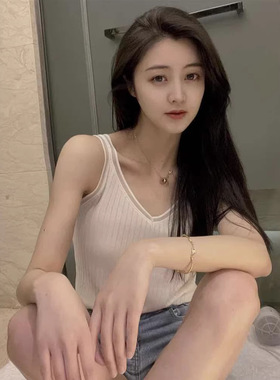 微胖大码冰丝吊带背心夏季薄款内搭外穿V领针织蕾丝无袖百搭上衣