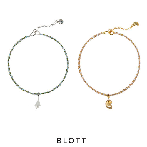 【于适同款】BLOTT度假系列 金属编绳 粉蓝海螺项链颈链