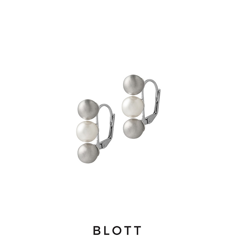 BLOTT 拉丝针织三球金银耳环