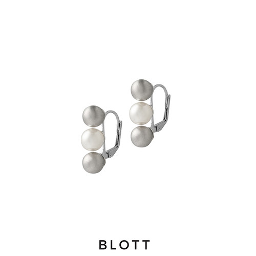 BLOTT 拉丝针织三球金银耳环