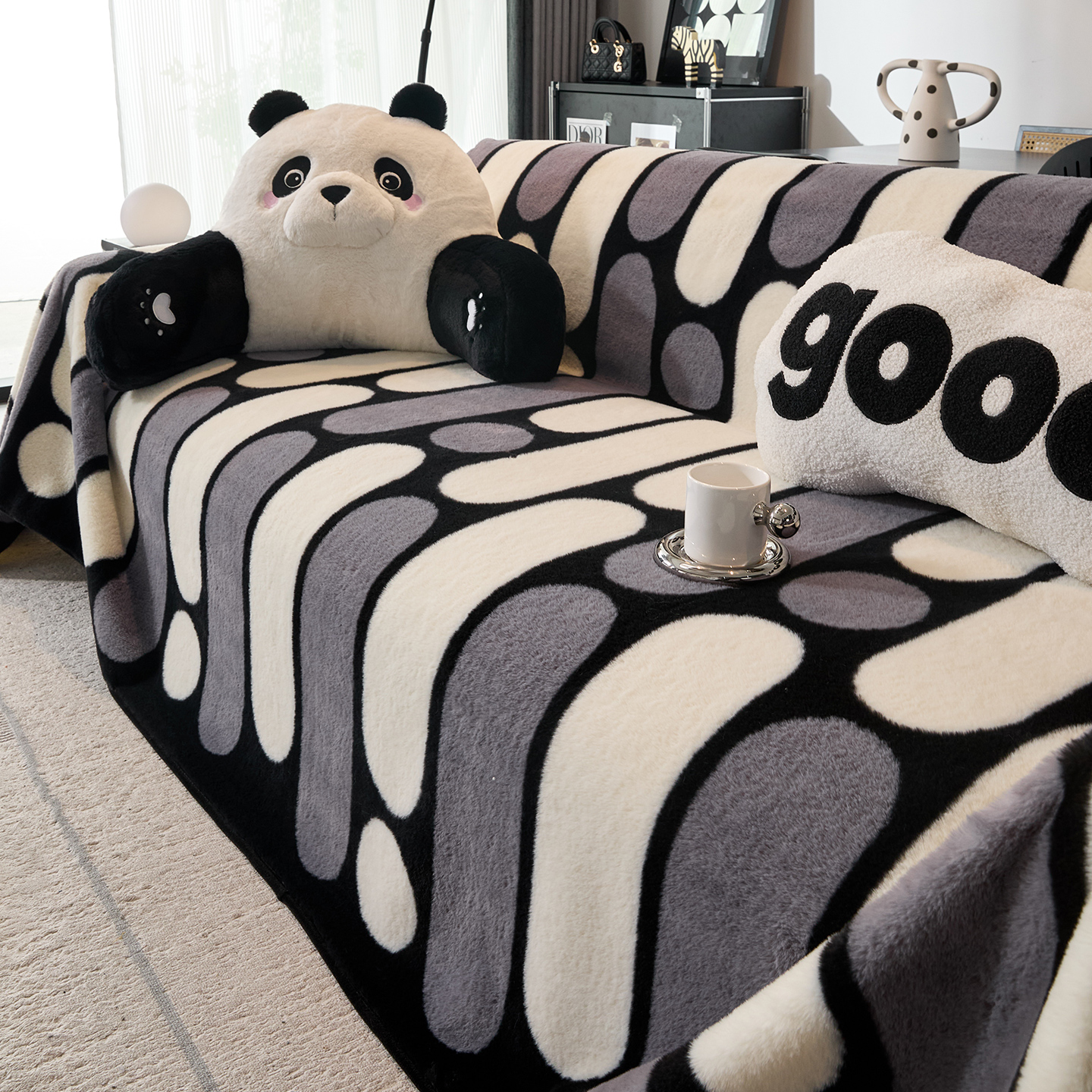 保暖短毛绒沙发盖布冬2025新款