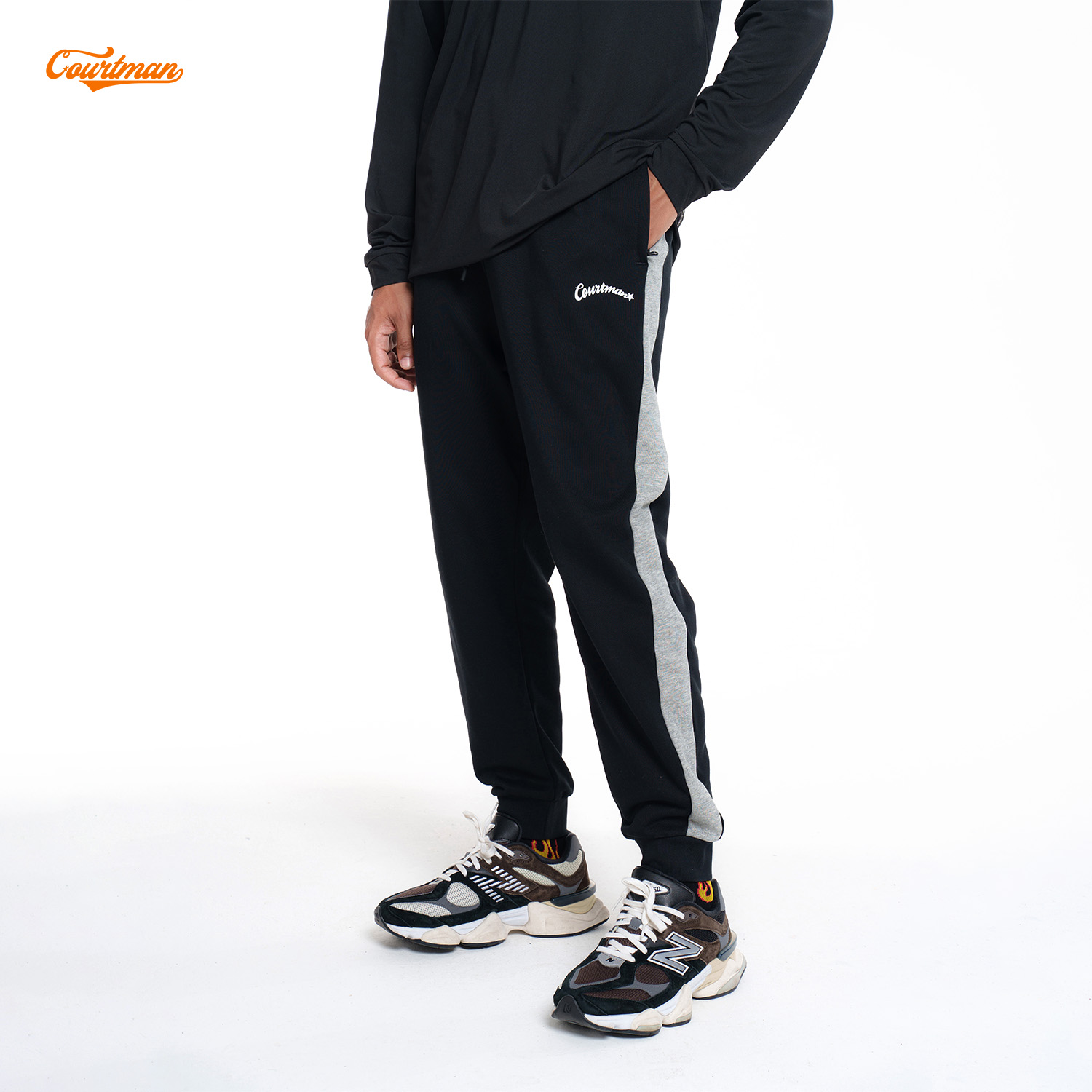 COURTMAN卫裤宽松篮球男拉链长裤