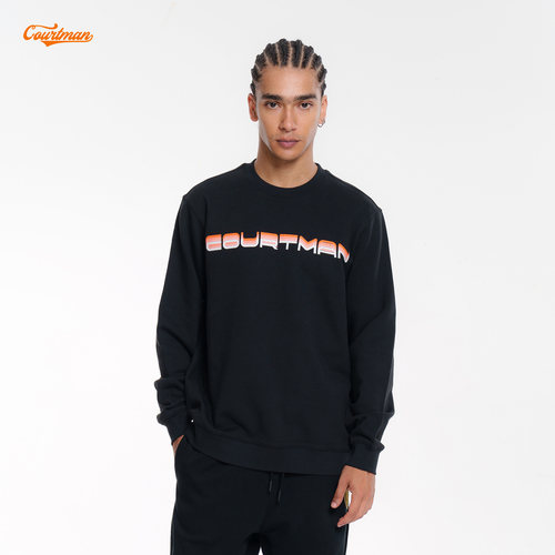 COURTMAN野球帝叠影logo印花卫衣