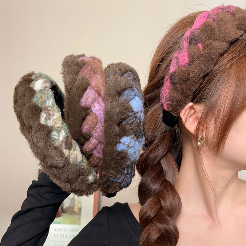 加宽加厚发箍女毛绒头箍高颅顶