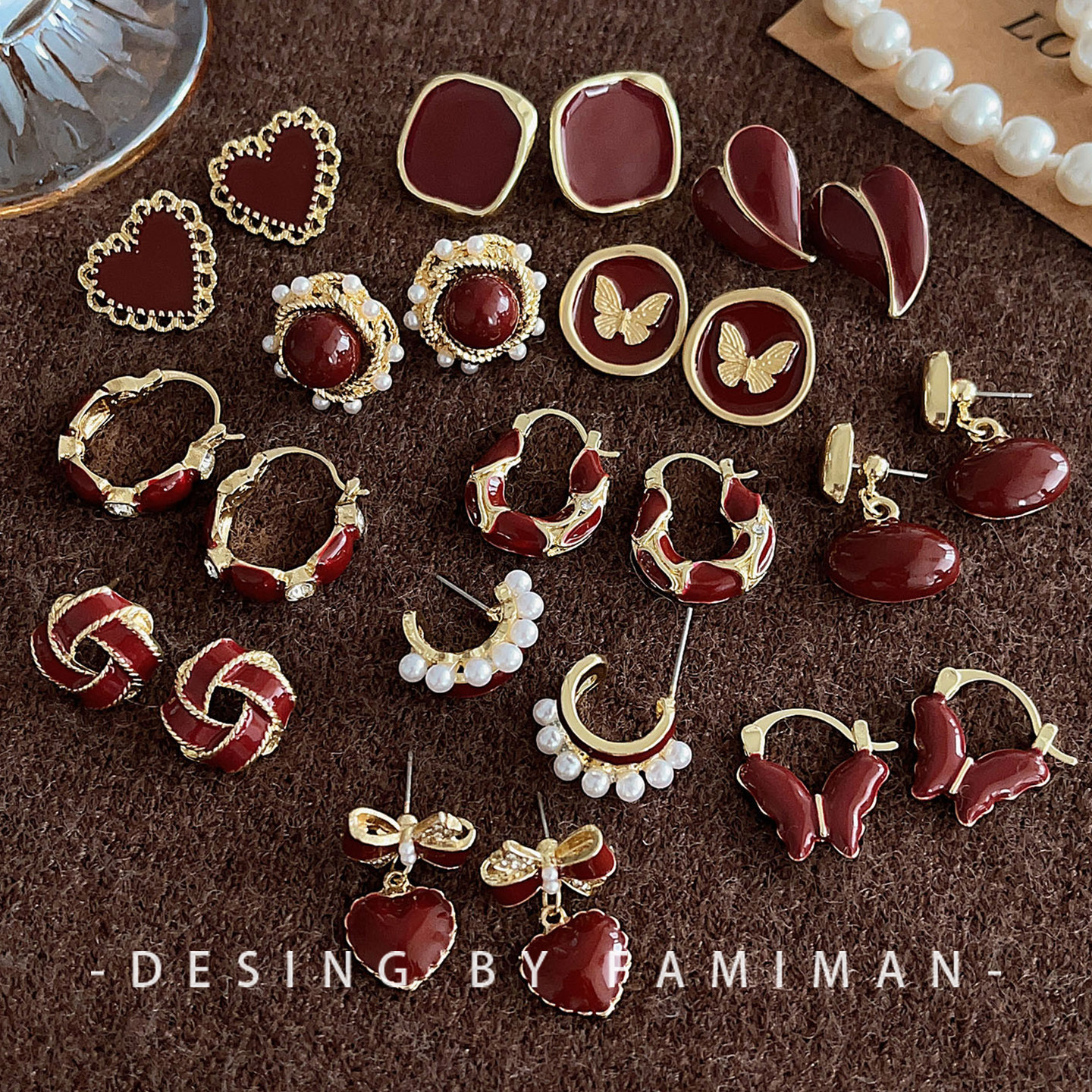 秋冬复古红色耳环女2025新款高级感轻奢小众设计耳钉耳圈耳扣耳饰,饰品/流行首饰/时尚饰品新,耳钉,淘宝优惠券,粉丝福利购,淘宝优惠卷