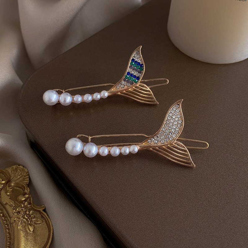 Pearl mermaid Hairpin Side fashion Hindbrain Rhinestone Simplicity Card issuance Bangs Clamp Headdressin the Accessories/Fashion Jewelry, Hair Accessories  category - from Buy2taobao.com to provide professional Taobao agent buy service