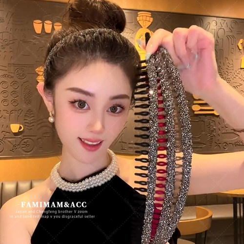 发箍女洗脸化妆专用发卡带齿头饰