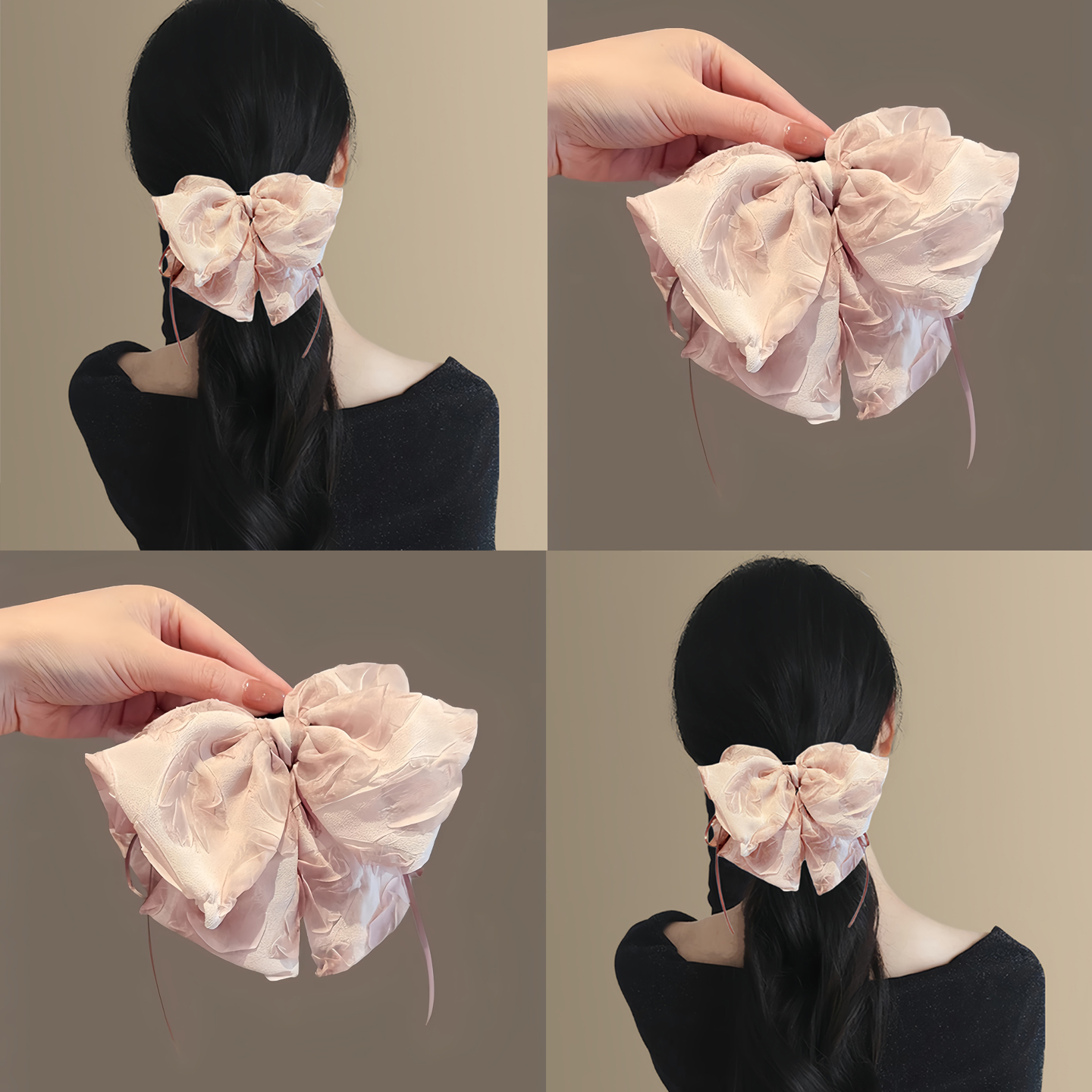 飄飄欲仙！粉色系蝴蝶結馬尾抓夾