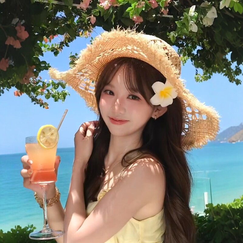 海边度假风手工编织镂空拉菲草帽