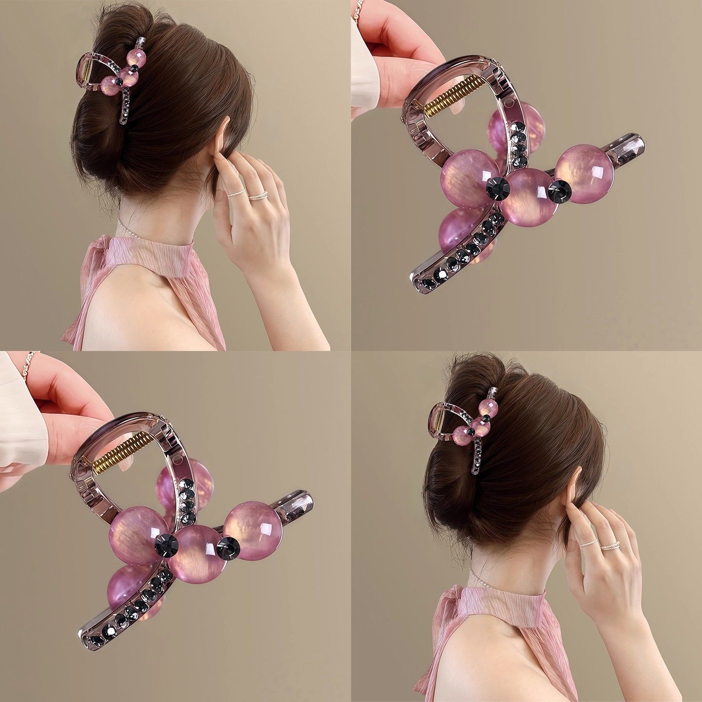 紫苑云霓！紫色晕染水钻抓夹！高级感后脑勺鲨鱼夹小众发卡女拎环,服饰配件/皮带/帽子/围巾,拎环,淘宝优惠券,粉丝福利购,淘宝优惠卷