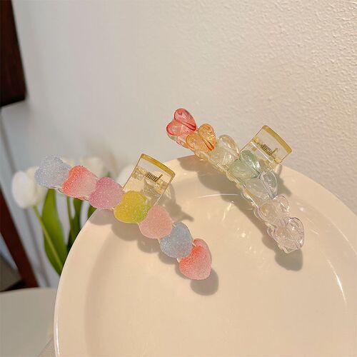早春发卡ins糖果色鲨鱼夹水蜜桃抓夹子大号