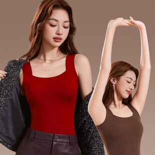 芸菲汇女装自带胸垫大码背心玻尿酸云感肌底衣秋冬黑科技保暖上a4