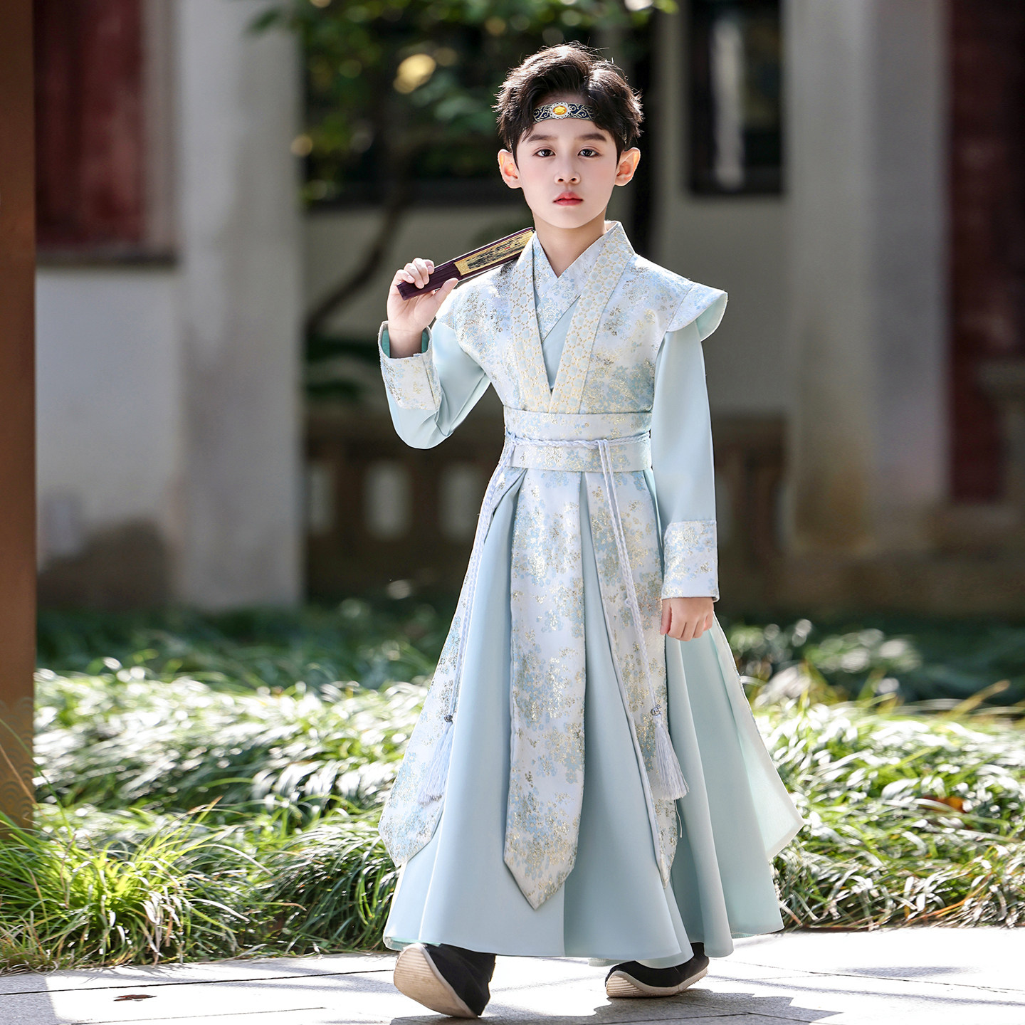 高端明制男童汉服套装春装2026新款中国风儿童古装古风帅气演出服图片