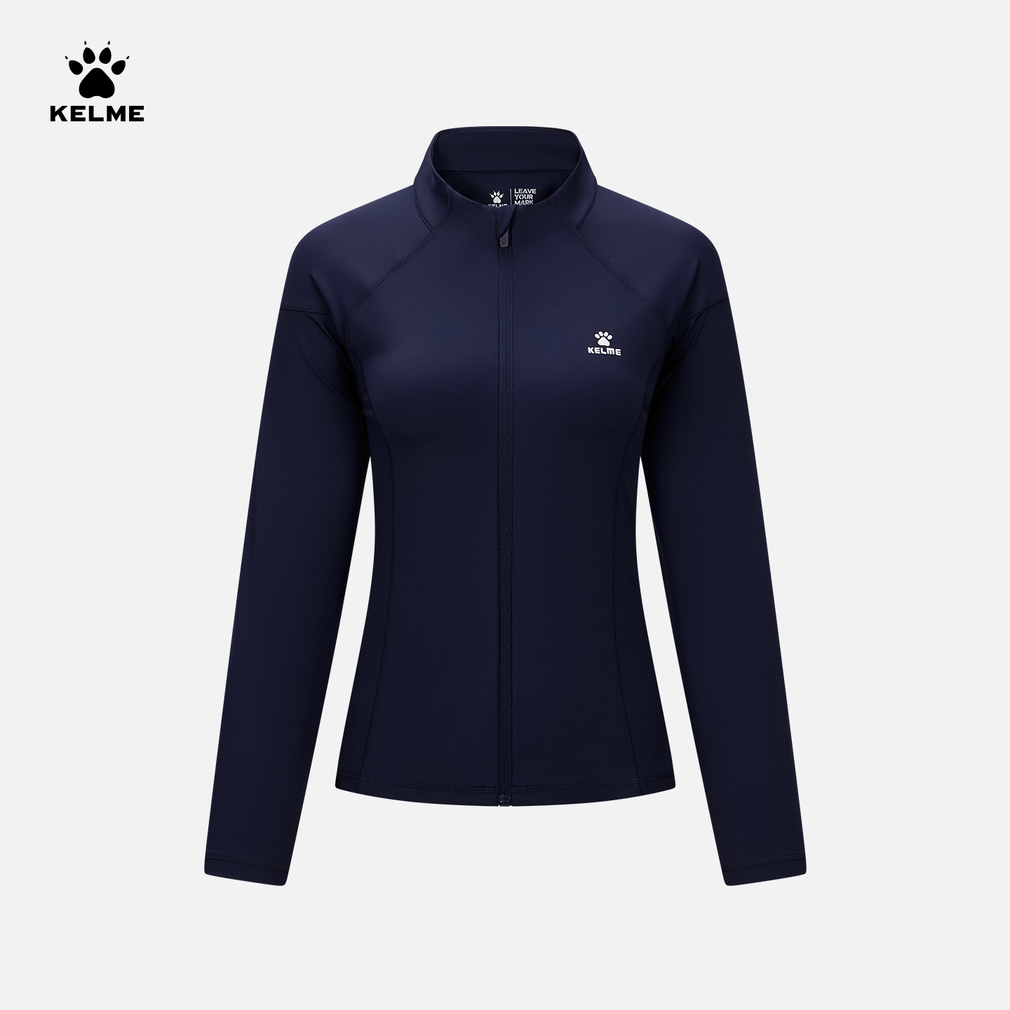 KELME/卡尔美针织立领运动外套女款春秋季跑步健身训练服运动上衣