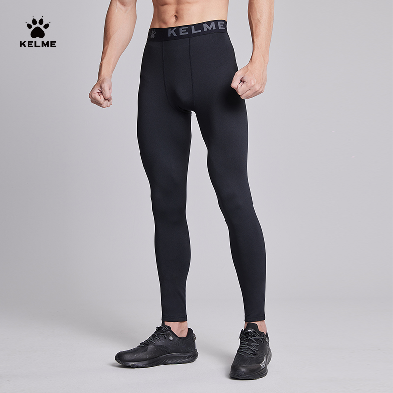 卡尔美足球紧身裤高弹篮球压缩裤男跑步训练裤五分裤加绒健身长裤