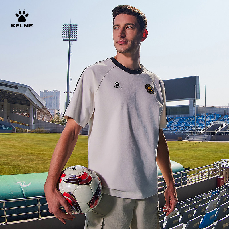 KELME卡尔美情侣款美式短袖t恤2025夏季新款休闲潮牌宽松运动上衣