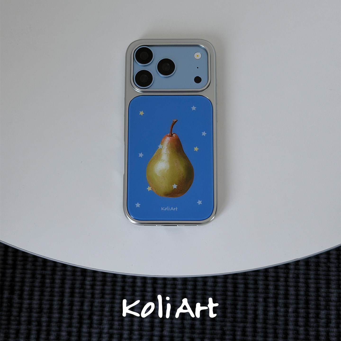 koliart梨子星星银边冰川蓝色勃艮第红手机壳苹果iPhone18promax 原创ins风高级感新款韩系简单情侣磁吸防摔