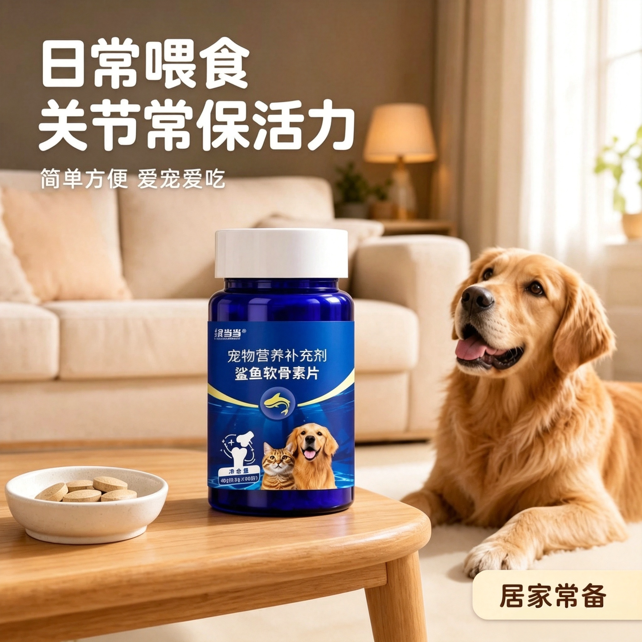 飨当当鲨鱼软骨素狗猫关节钙片