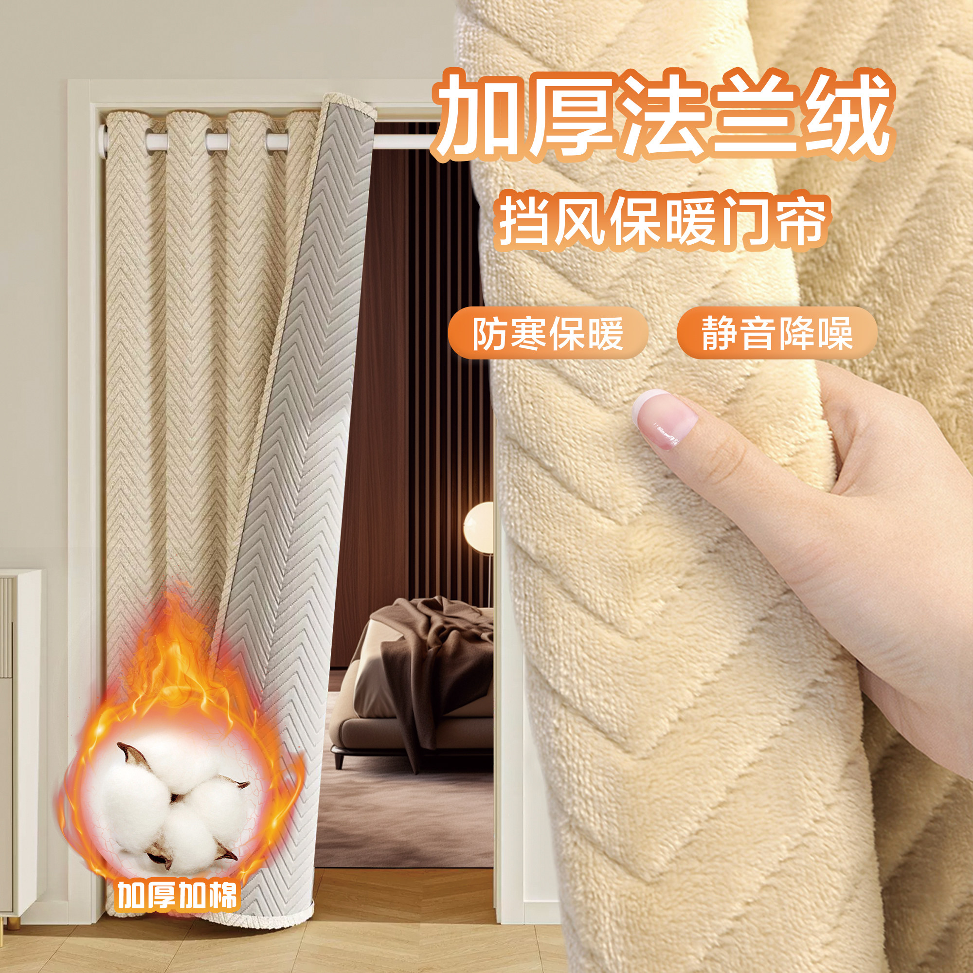 加厚棉门帘冬季保暖防风防空调冷气隔断帘卧室家用遮光隔音遮挡帘,居家布艺,成品窗帘,淘宝优惠券,粉丝福利购,淘宝优惠卷
