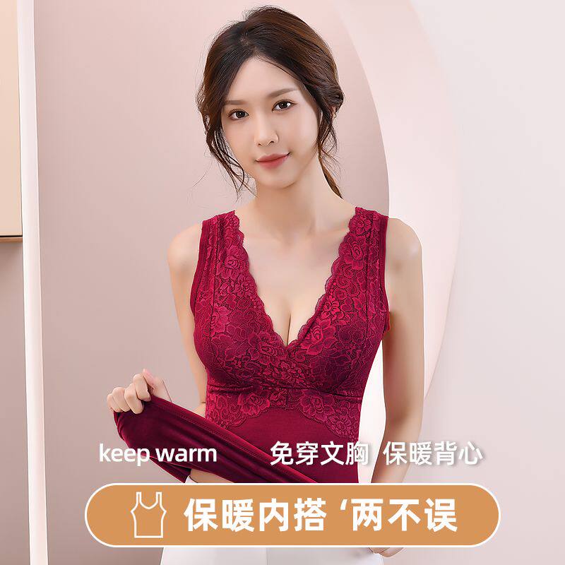 冬季双层保暖背心女加绒