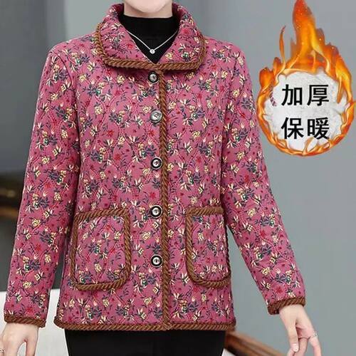 中老年罩衣女冬中长款加
