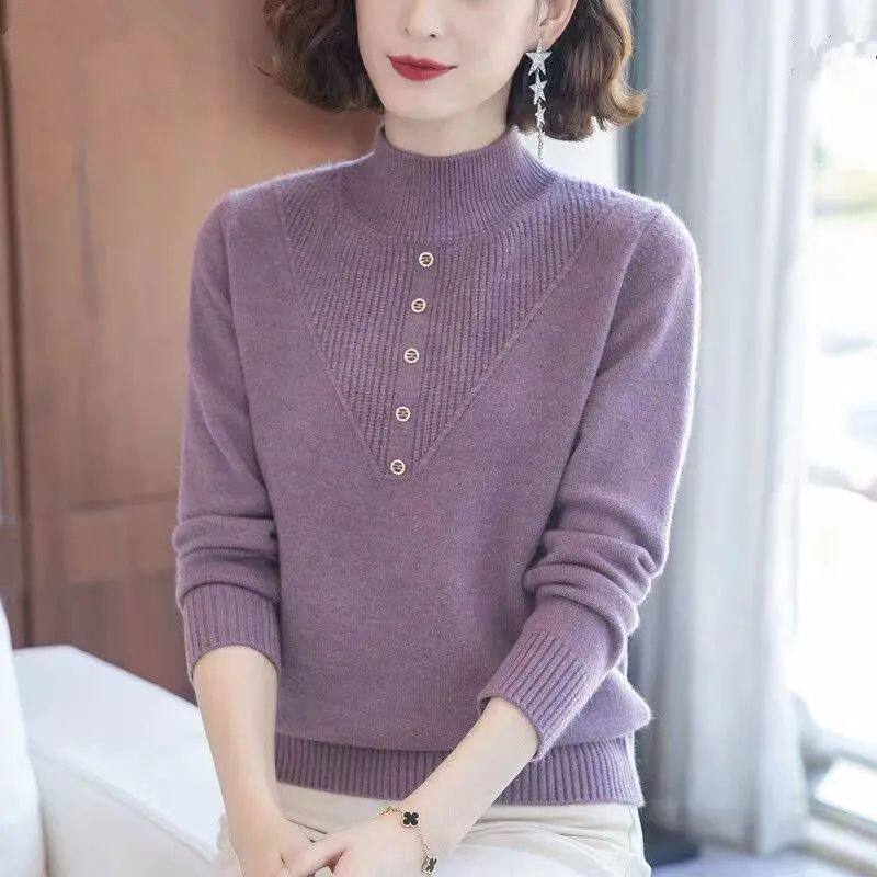 半高领毛衣女2024新款秋