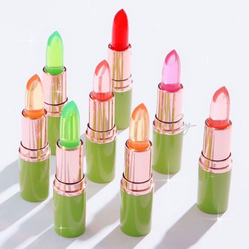 芦荟果冻口红不掉色不沾杯持久保湿滋润唇膏补水防裂孕妇可用