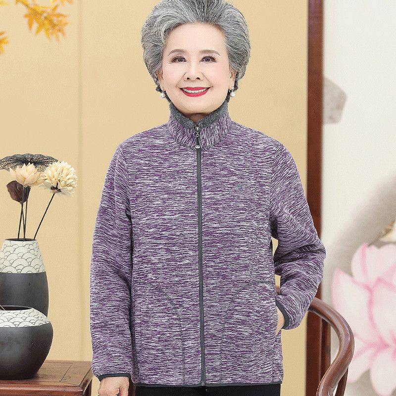 奶奶装抓绒卫衣20新款中