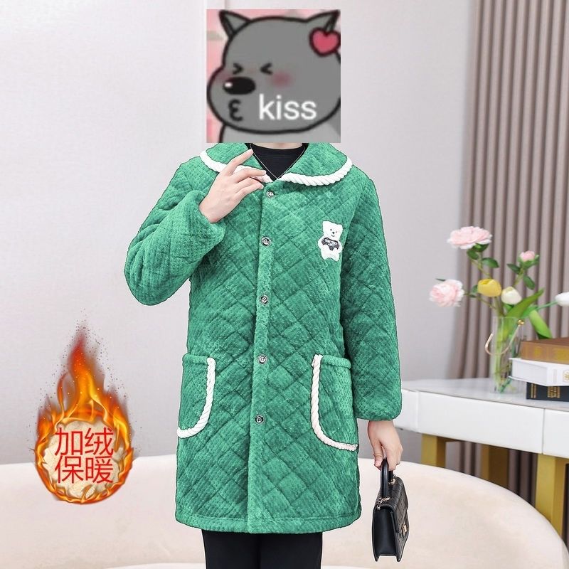 中老年罩衣女冬中长款时