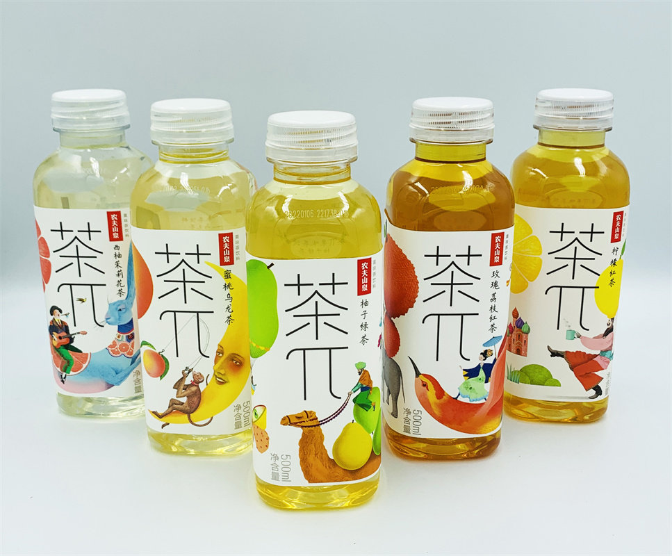 农夫山泉茶π 500ml*5瓶散装茶派柠檬红茶蜜桃乌龙茶果味饮料绿茶