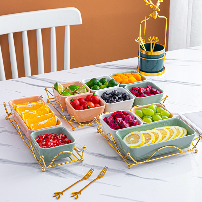 轻奢风坚果ktv分格碟小吃拼盘