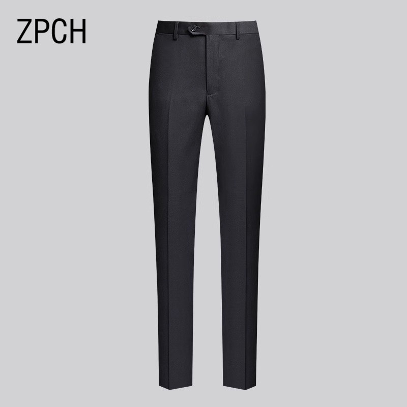 黑色西裤男春秋款免烫抗皱修身直筒职业商务正装高端意式西装裤子