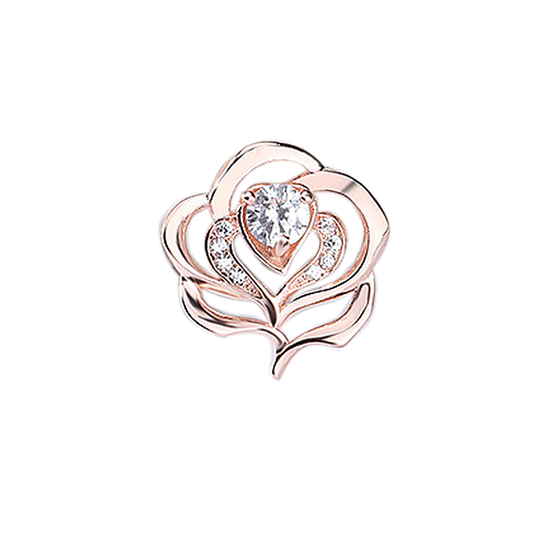 S925纯银吊坠女玫瑰金色饰品坠子四叶草项坠灵动不含链单坠项链坠