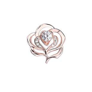 S925纯银吊坠女玫瑰金色饰品坠子四叶草项坠灵动不含链单坠项链坠