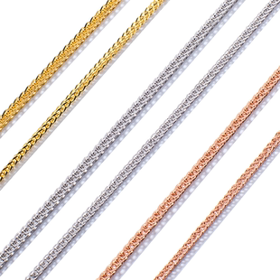 可调节锁骨链女肖邦链S925纯银项链长款素链配吊坠银链彩银毛衣链