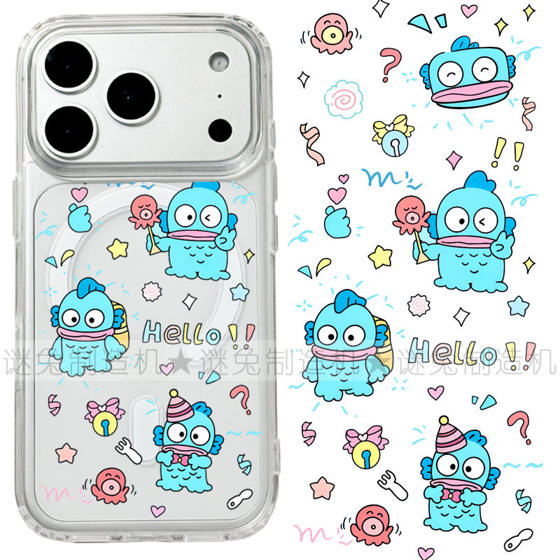 适用iphone17promax苹果16手机壳MagSafe磁吸15支架14透明13人鱼汉顿17章鱼26ultra丑鱼12卡通11保护套女16e