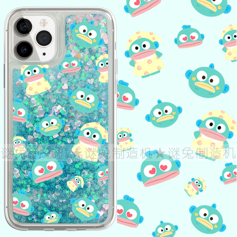 适用iphone17promax手机壳16苹果17保护套14三星13华为12流沙11闪粉oppovivo小米15荣耀红米人鱼汉顿丑鱼卡通