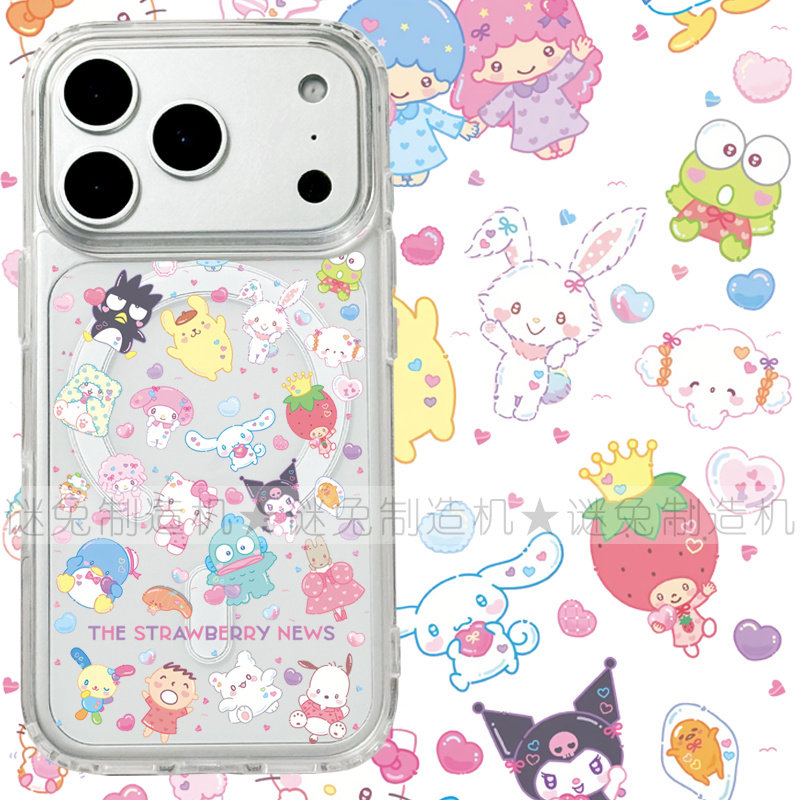 适用iphone17promax苹果17手机壳MagSafe磁吸16支架15透明14大口仔13花小兔26ultra山姆企鹅17e保护套丑鱼女