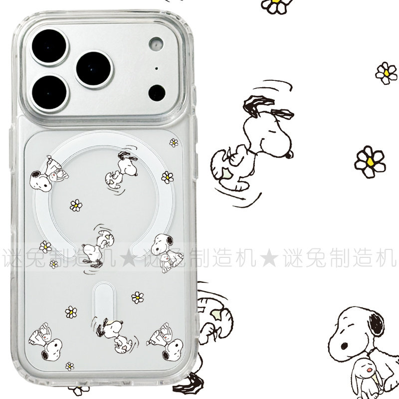 适用iphone17promax苹果17手机壳MagSafe磁吸18支架18pro透明18promax史努比16小狗15卡通14保护套女16e/17e