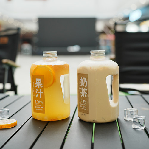 网红一次性吨吨桶大容量1000ml PC耐高温材质奶茶 果汁专用打包桶