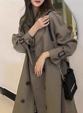 风衣女2025新款爆款外套中长版韩小个子英伦风高级感加棉秋冬大衣