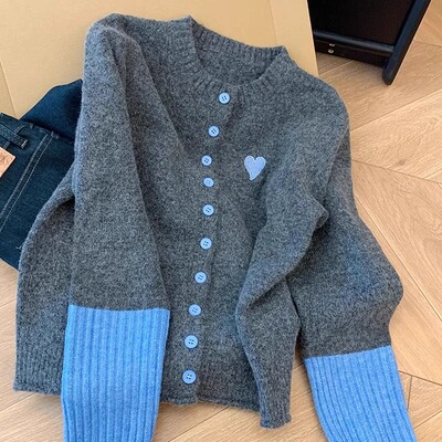 高级感超好看撞色针织开