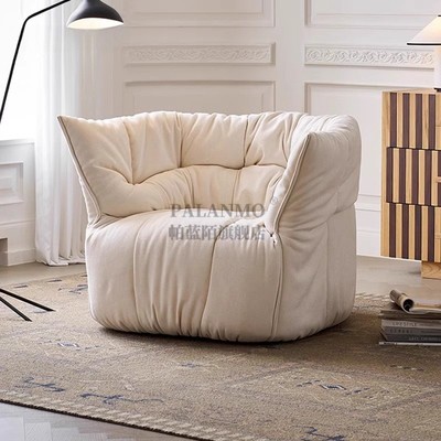 沙发椅单人家用小户型奶油风设计师创意人类狗窝懒人布艺沙发椅子