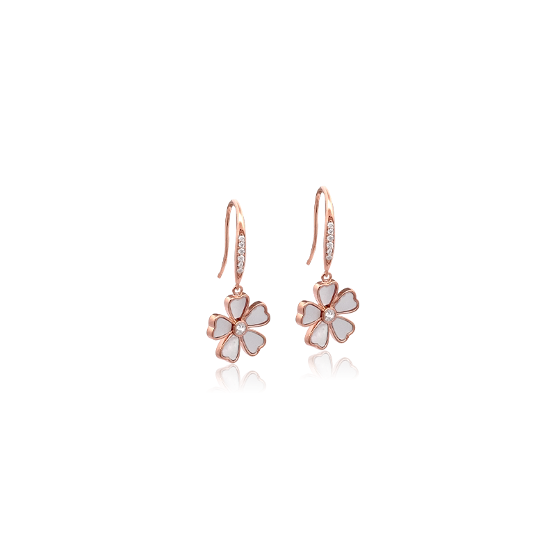 chomel新加坡官方甜蜜花语贝母花儿耳坠女轻奢小众8578