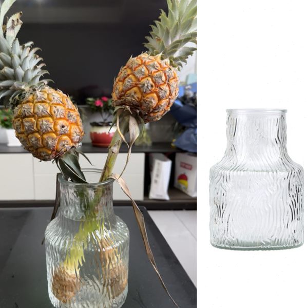 花卉肚容川瓶花瓶玻璃花瓶菠萝大装饰鲜花水培器百合花瓶冰客厅