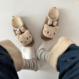 可爱小猫包外头拖鞋女厚穿底一脚蹬女士勃肯半鞋202秋冬季5新拖款