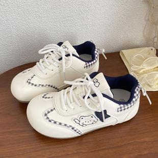 港复小众德训鞋女款2025夏风星休小猫小白古鞋透气闲板星鞋2256