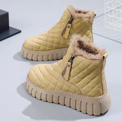 雪地包靴女2026新款潮流加绒加时厚面鞋季尚松糕底冬保暖短筒棉靴